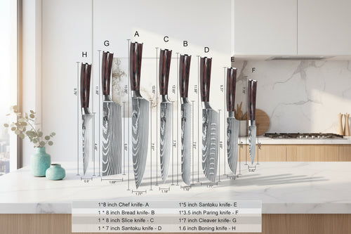 8-Delars Köksknivset – Stilren Design. Seriös Skärpa.