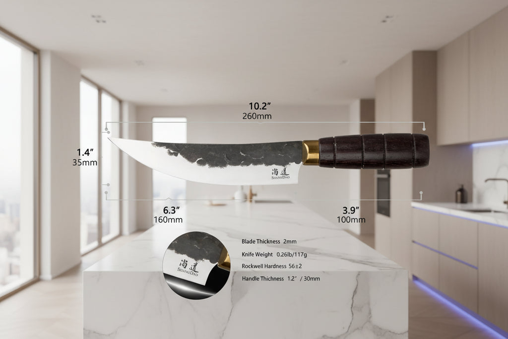 SHANGDAO Rostfri Kockkniv – Naturligt Trähandtag, Seriös Prestanda