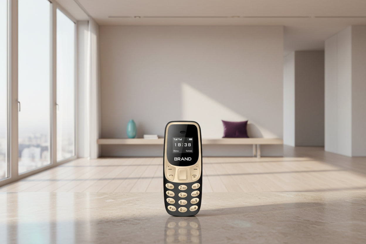 Superliten Mini-telefon med Röstförvrängare & MP3